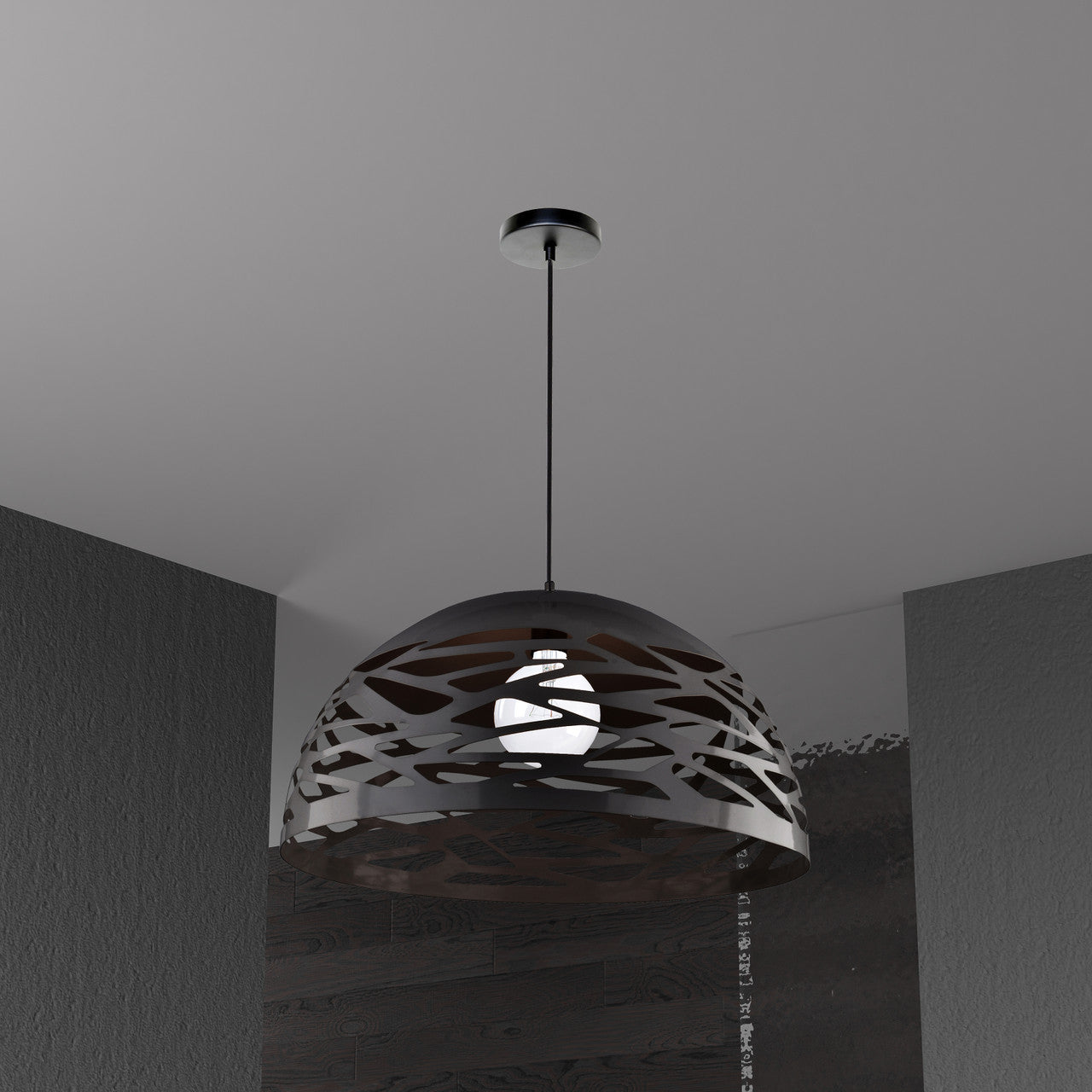 Dainolite 1 Light Pendant, Matte Black Finish COR-161P-BK