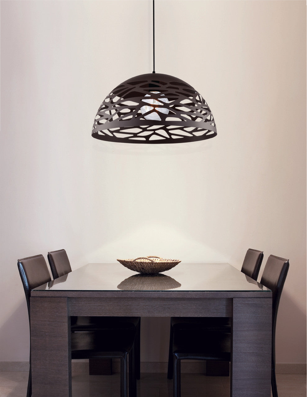 Dainolite 1 Light Pendant, Matte Black Finish COR-201P-BK