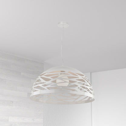 Dainolite 1 Light Pendant, Matte White Finish COR-201P-WH