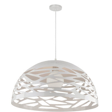 Dainolite 1 Light Pendant, Matte White Finish COR-201P-WH