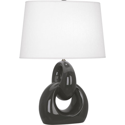 Robert Abbey  Ash Fusion Table Lamp in Ash Glazed Ceramic with Polished Nickel Accents CR981