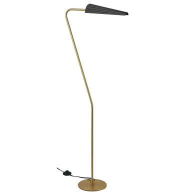 Dainolite 1 Light Incandescent Cassie Floor Lamp Aged Brass w/ a Matte Black Shade CSE-531F-AGB-MB