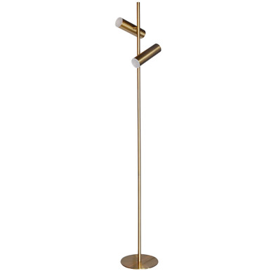 Dainolite 12W Floor Lamp, Aged Brass with Frosted Acrylic Diffuser CST-6112LEDF-AGB