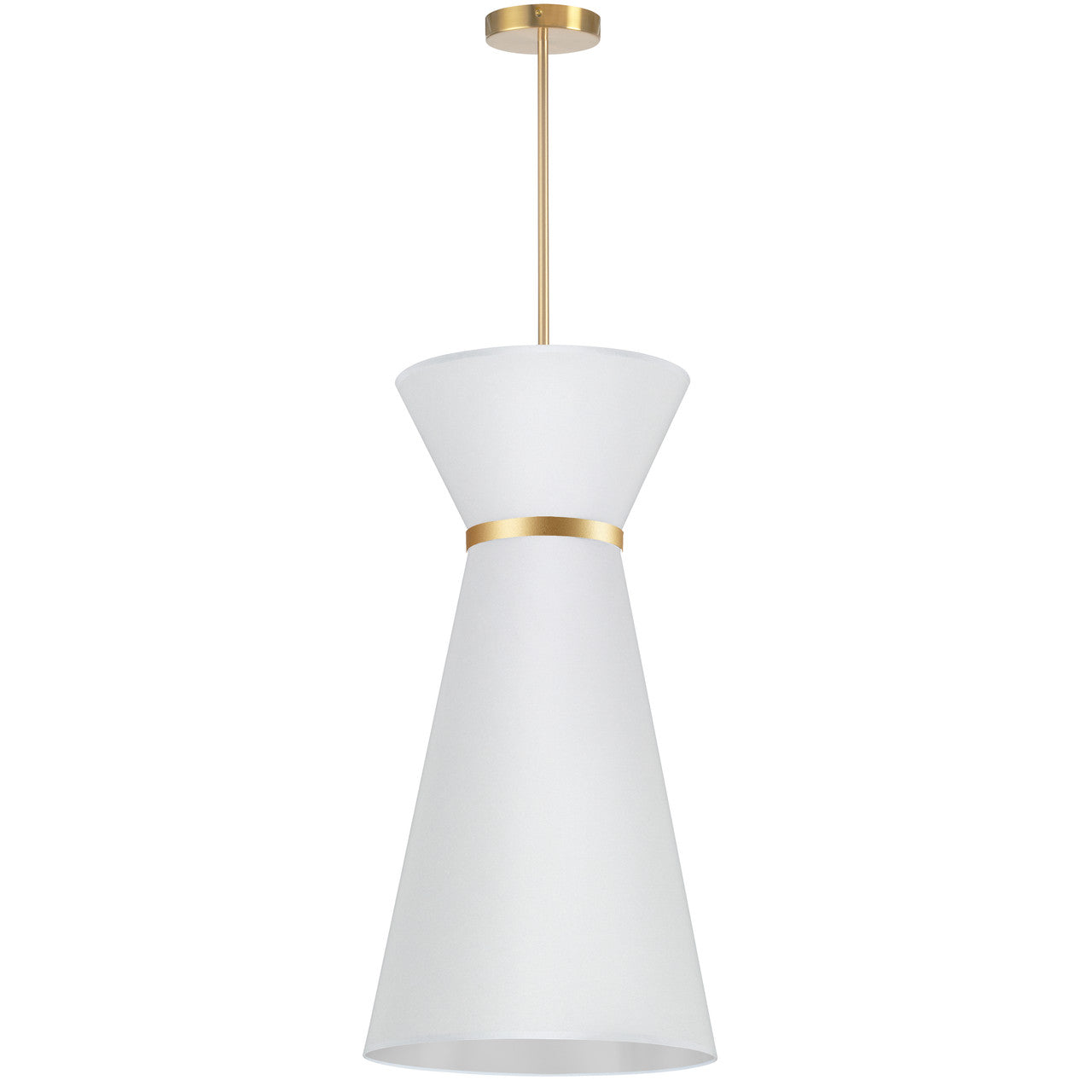 Dainolite 1 Light Incandescent Pendant, Aged Brass w/ Fabric Shade CTN-141P-AGB-790