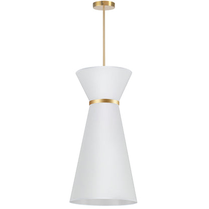 Dainolite 1 Light Incandescent Pendant, Aged Brass w/ Fabric Shade CTN-141P-AGB-790