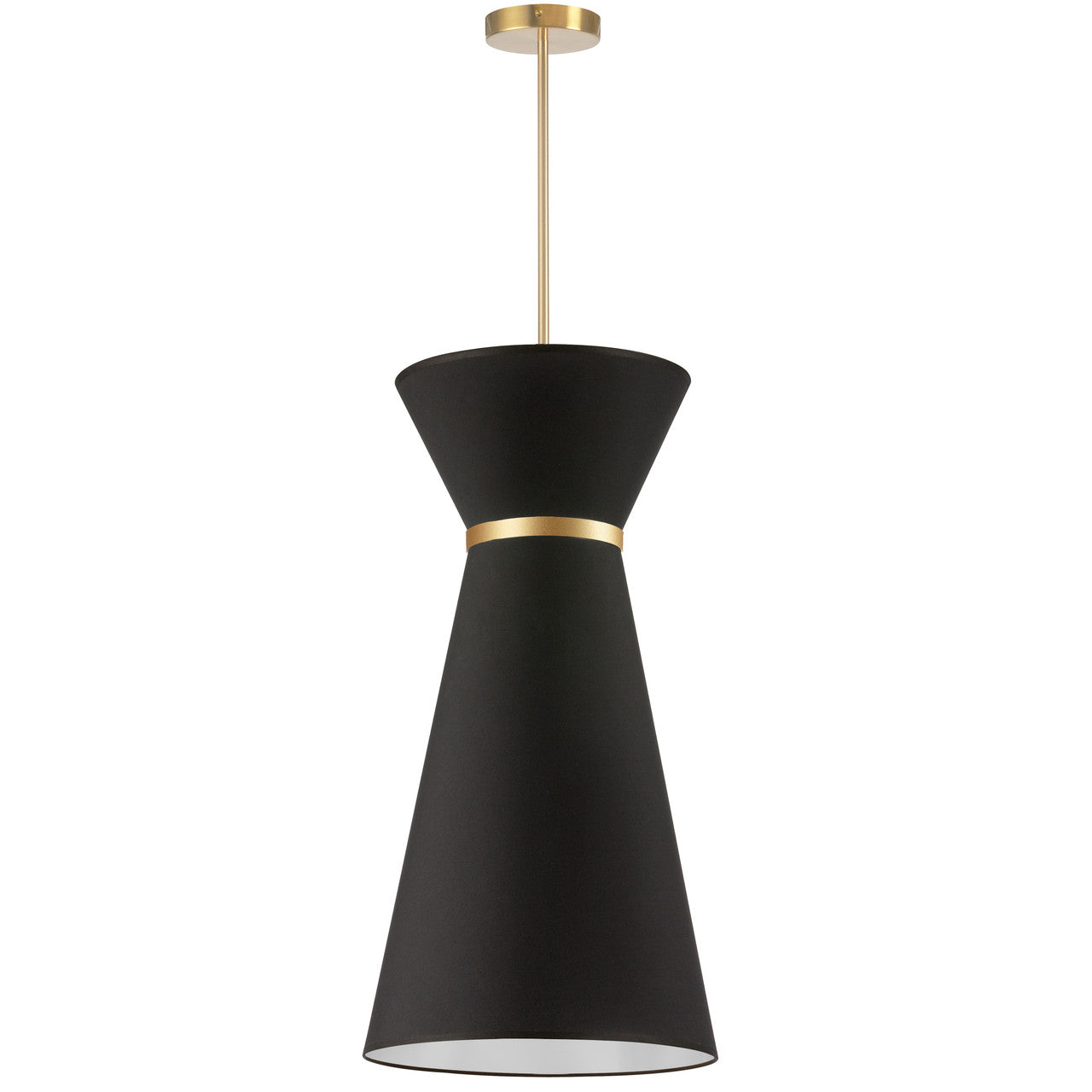 Dainolite 1 Light Incandescent Pendant, Aged Brass w/ Fabric Shade CTN-141P-AGB-797