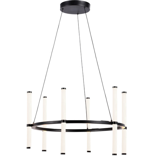 Dainolite 36W Chandelier, Matte Black with White Acrylic Diffuser CVT-2436C-MB