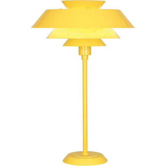 Robert Abbey  Pierce Table Lamp in Canary Yellow Gloss Finish CY780