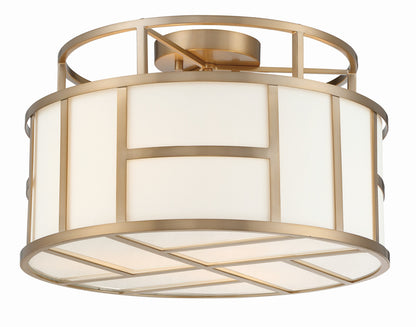 Crystorama Libby Langdon for Crystorama Danielson 3 Light Vibrant Gold Ceiling Mount DAN-400-VG