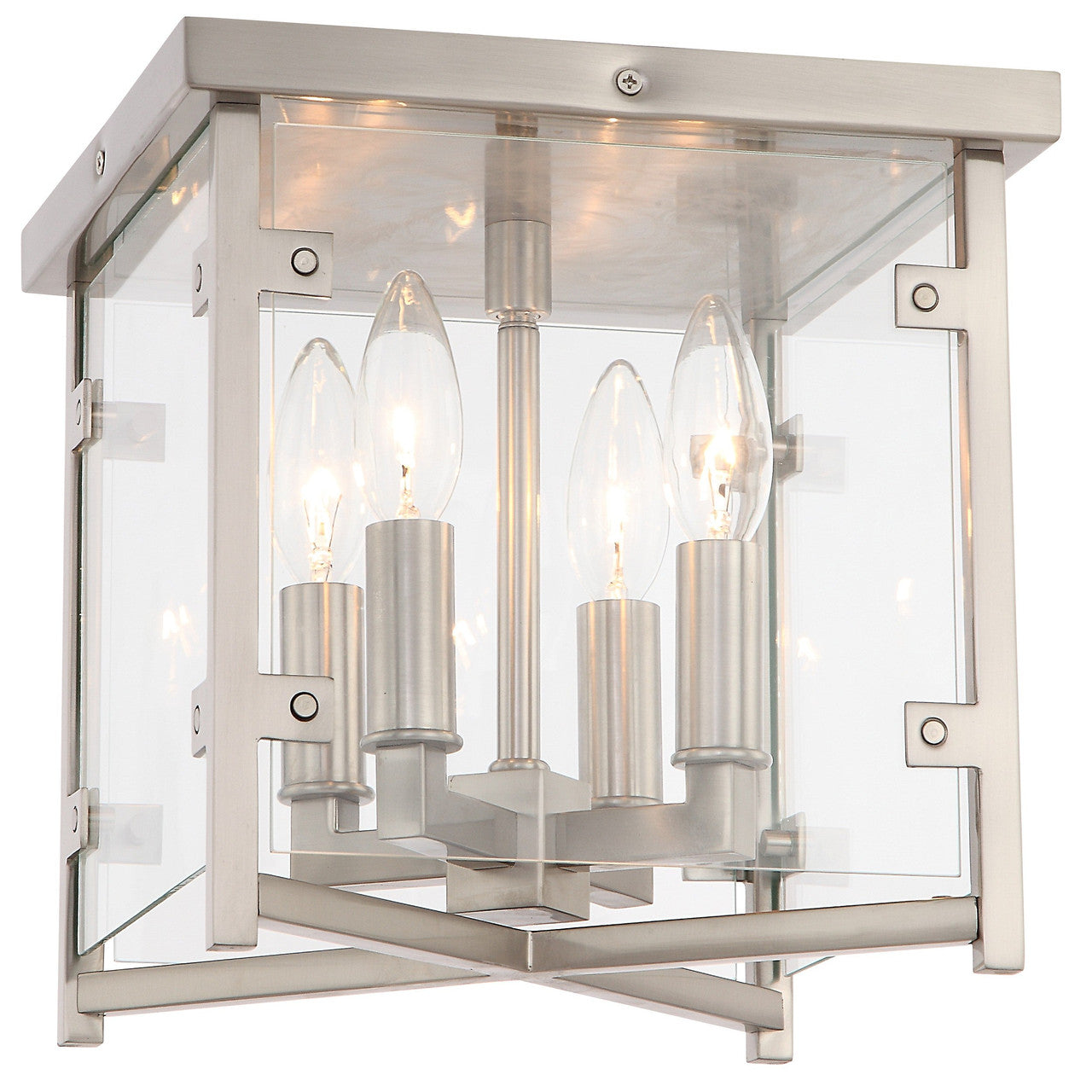 Crystorama Danbury 4 Light Brushed Nickel Ceiling Mount DAN-8793-BN