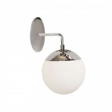 Dainolite 1 Light Halogen Polished Chrome Wall Sconce w/ White Glass DAY-141W-PC