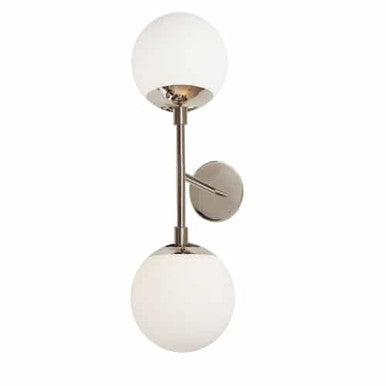 Dainolite 2 Light Halogen Polished Chrome Wall Sconce w/ White Glass DAY-232W-PC