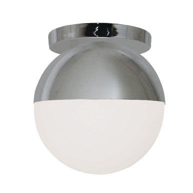 Dainolite 1 Light Incandescent Dayana Flush Mount Mount Polished Chrome w/ White Glass DAY-71FH-PC