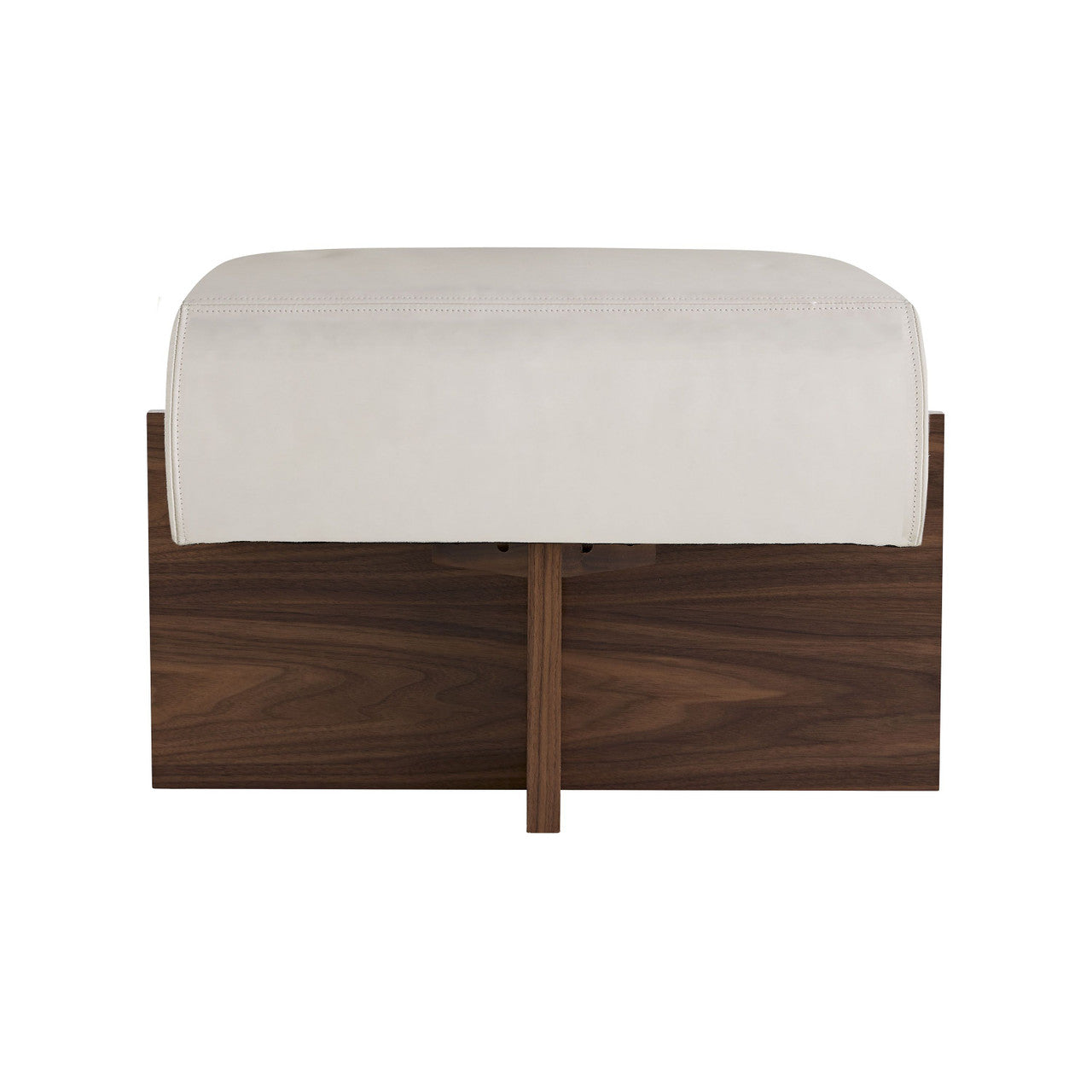 Arteriors Home Tuck Ottoman Ivory Leather DB8004