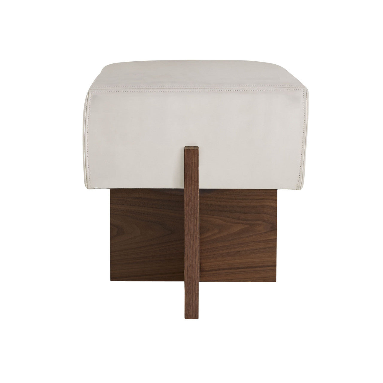 Arteriors Home Tuck Ottoman Ivory Leather DB8004