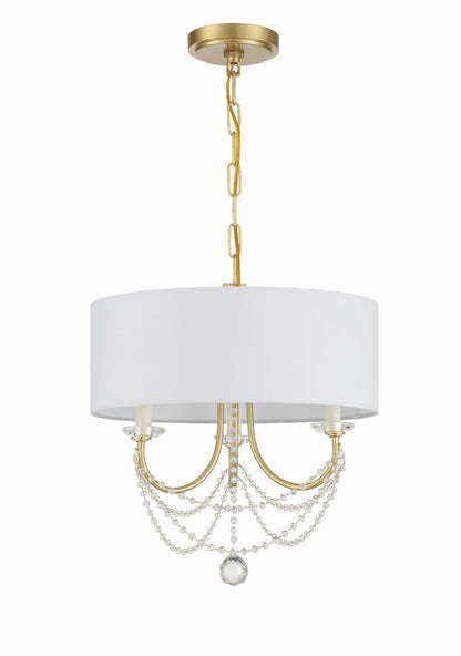 Crystorama Delilah 3 Light Aged Brass Mini Chandelier DEL-90803-AG