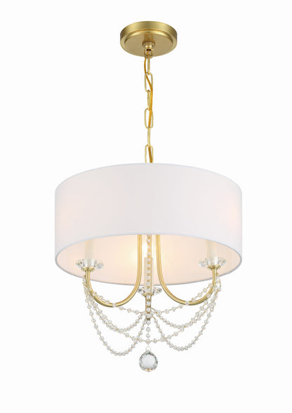 Crystorama Delilah 3 Light Aged Brass Mini Chandelier DEL-90803-AG