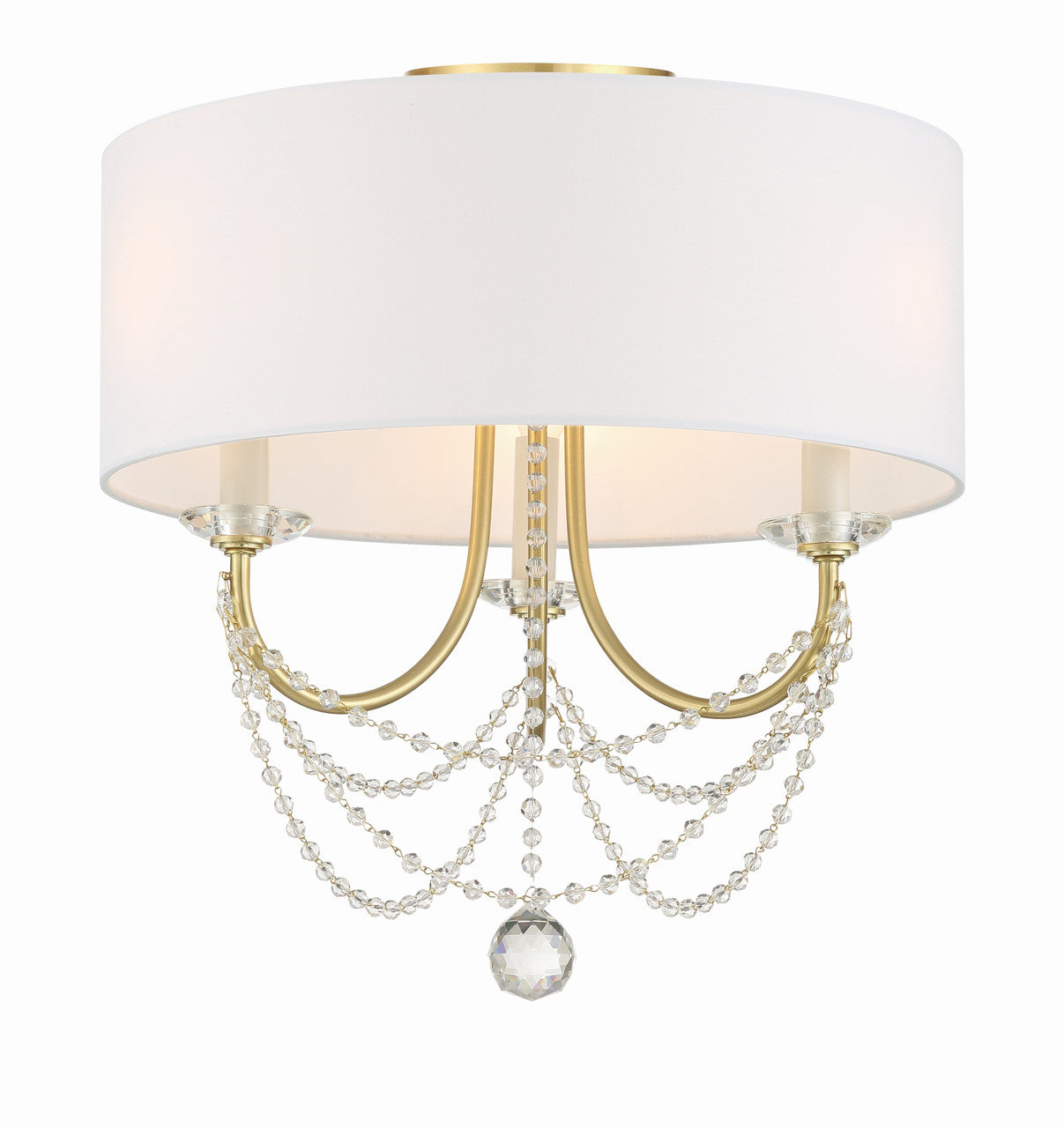 Crystorama Delilah 3 Light Aged Brass Ceiling Mount DEL-90803-AG_CEILING