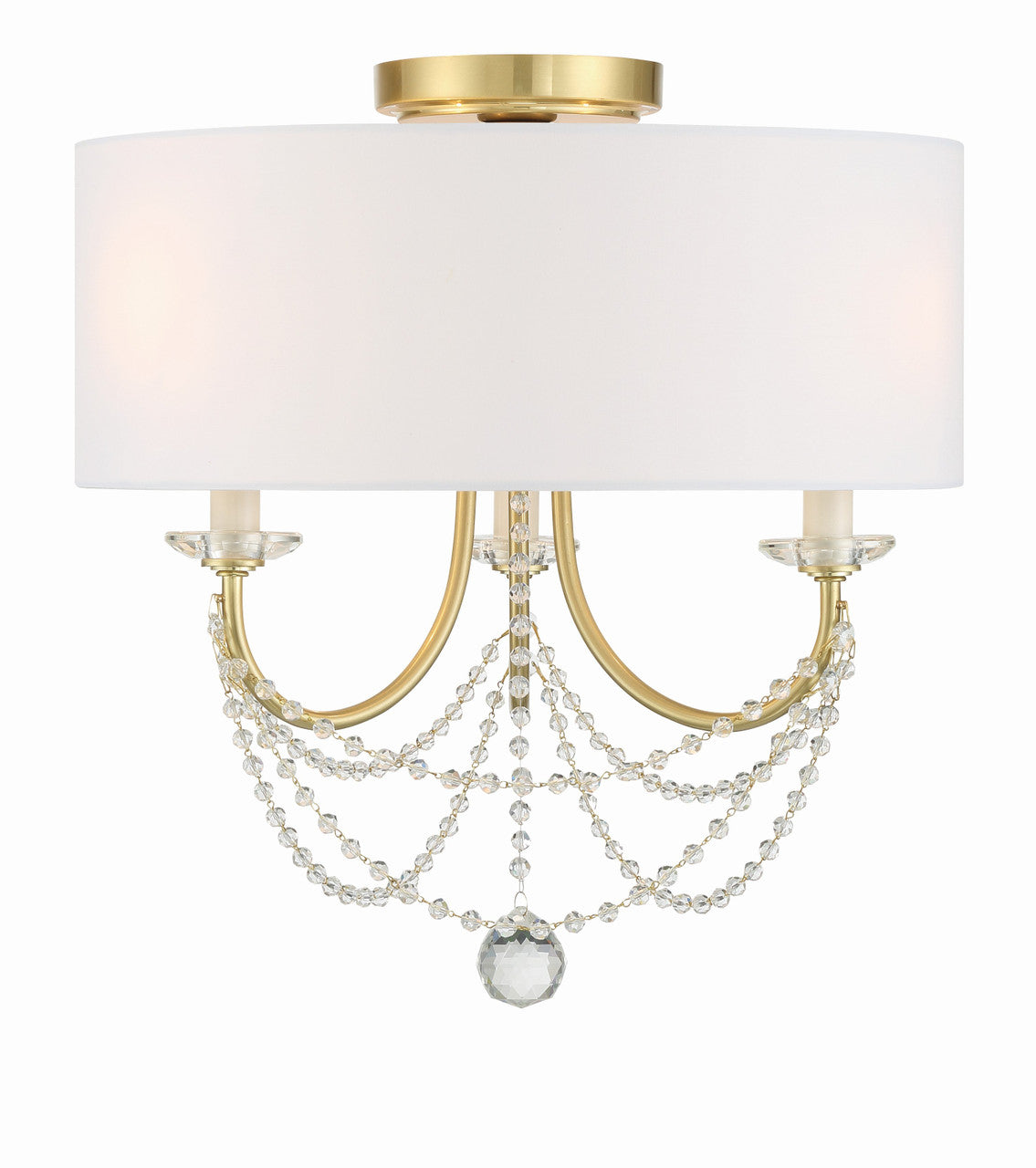 Crystorama Delilah 3 Light Aged Brass Ceiling Mount DEL-90803-AG_CEILING