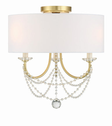 Crystorama Delilah 3 Light Aged Brass Ceiling Mount DEL-90803-AG_CEILING