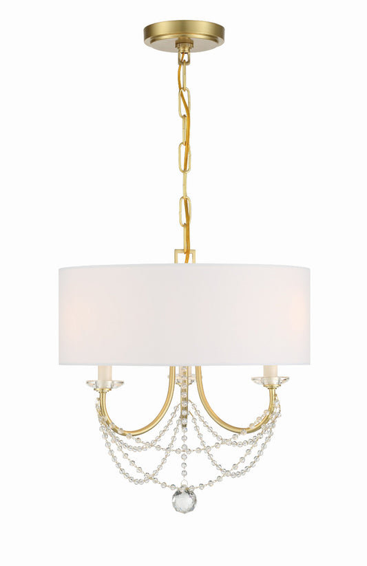 Crystorama Delilah 3 Light Aged Brass Mini Chandelier DEL-90803-AG