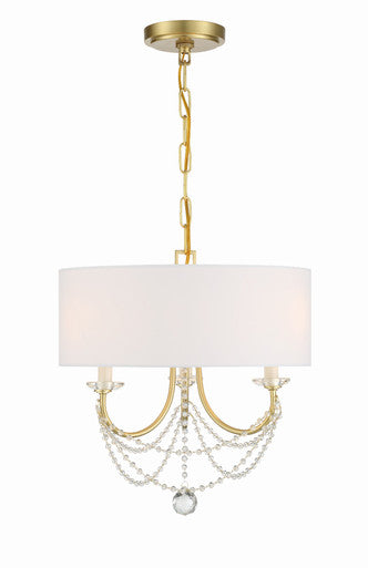 Crystorama Delilah 3 Light Aged Brass Mini Chandelier DEL-90803-AG