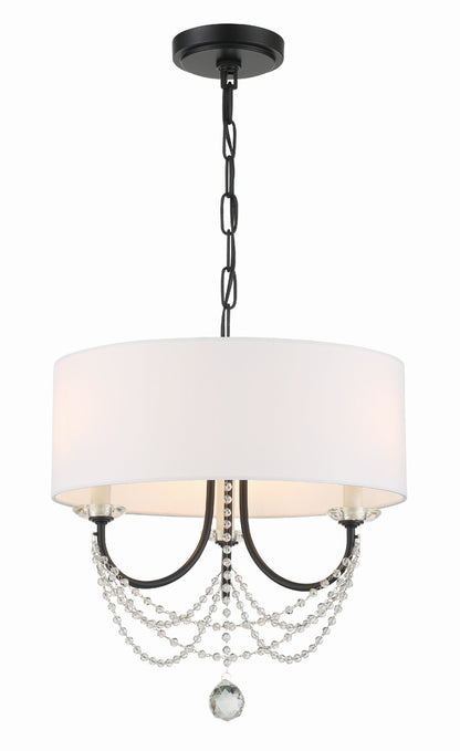 Crystorama Delilah 3 Light Matte Black Mini Chandelier DEL-90803-MK