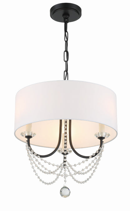 Crystorama Delilah 3 Light Matte Black Mini Chandelier DEL-90803-MK