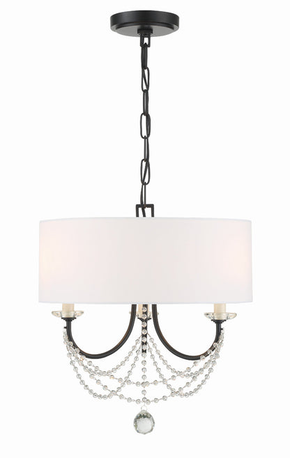 Crystorama Delilah 3 Light Matte Black Mini Chandelier DEL-90803-MK