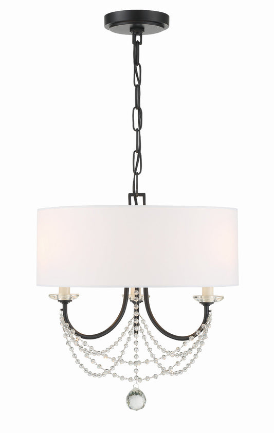 Crystorama Delilah 3 Light Matte Black Mini Chandelier DEL-90803-MK