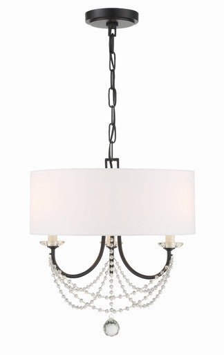 Crystorama Delilah 3 Light Matte Black Mini Chandelier DEL-90803-MK