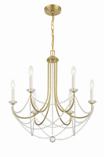 Crystorama Delilah 6 Light Aged Brass Chandelier DEL-90806-AG