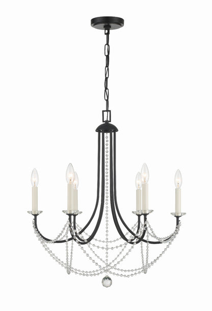 Crystorama Delilah 6 Light Matte Black Chandelier DEL-90806-MK