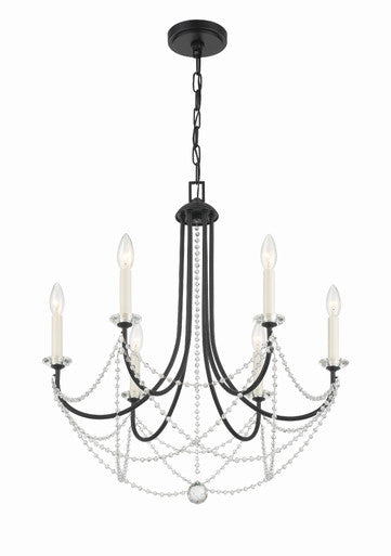 Crystorama Delilah 6 Light Matte Black Chandelier DEL-90806-MK