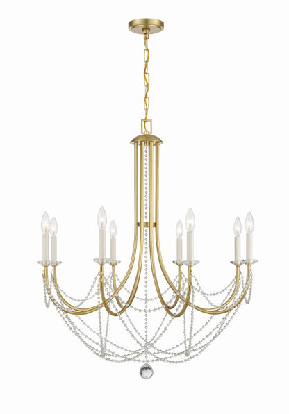 Crystorama Delilah 8 Light Aged Brass Chandelier DEL-90808-AG