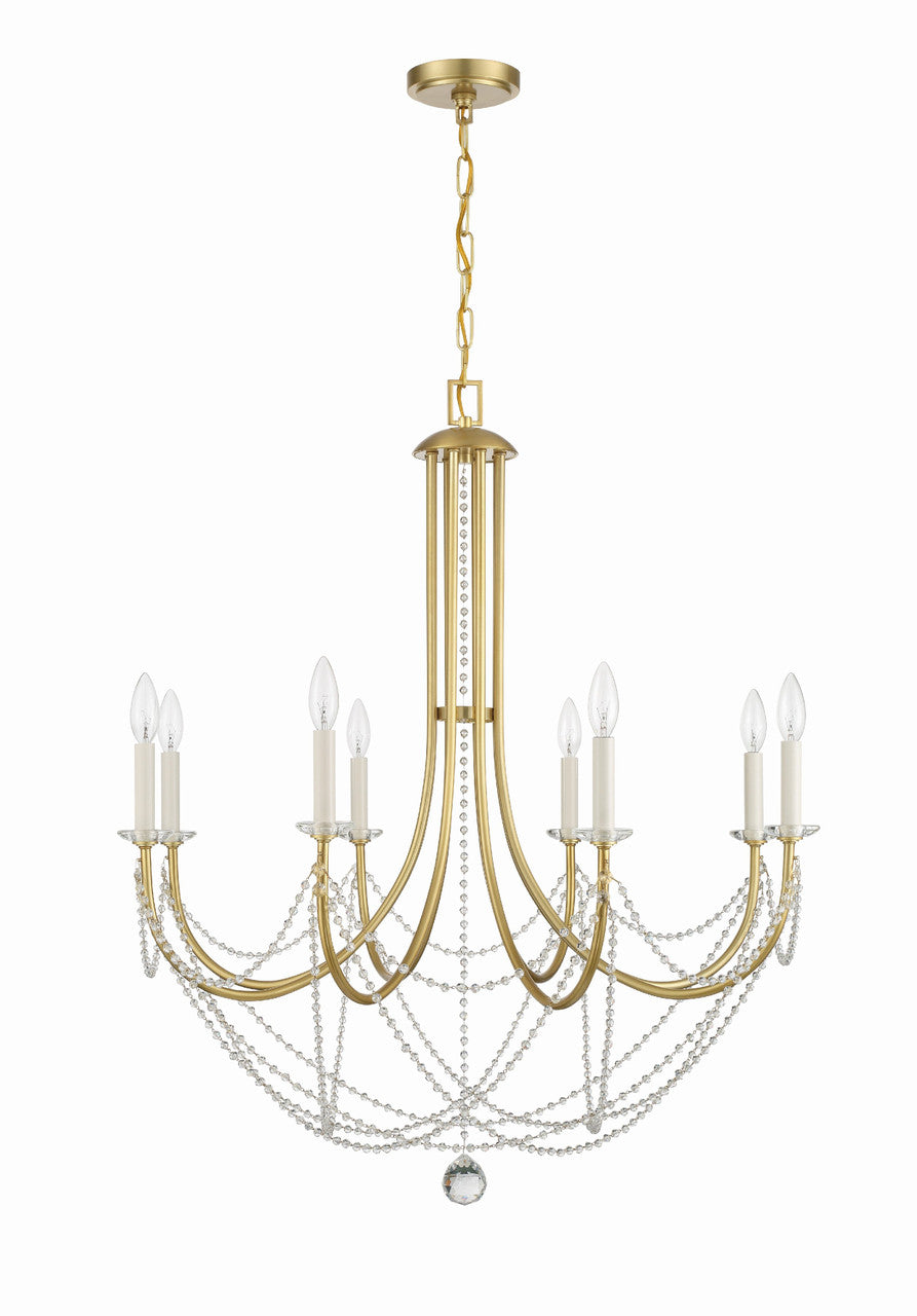 Crystorama Delilah 8 Light Aged Brass Chandelier DEL-90808-AG