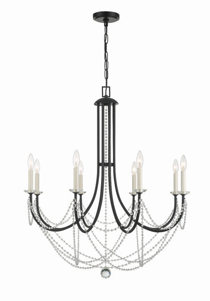 Crystorama Delilah 8 Light Matte Black Chandelier DEL-90808-MK