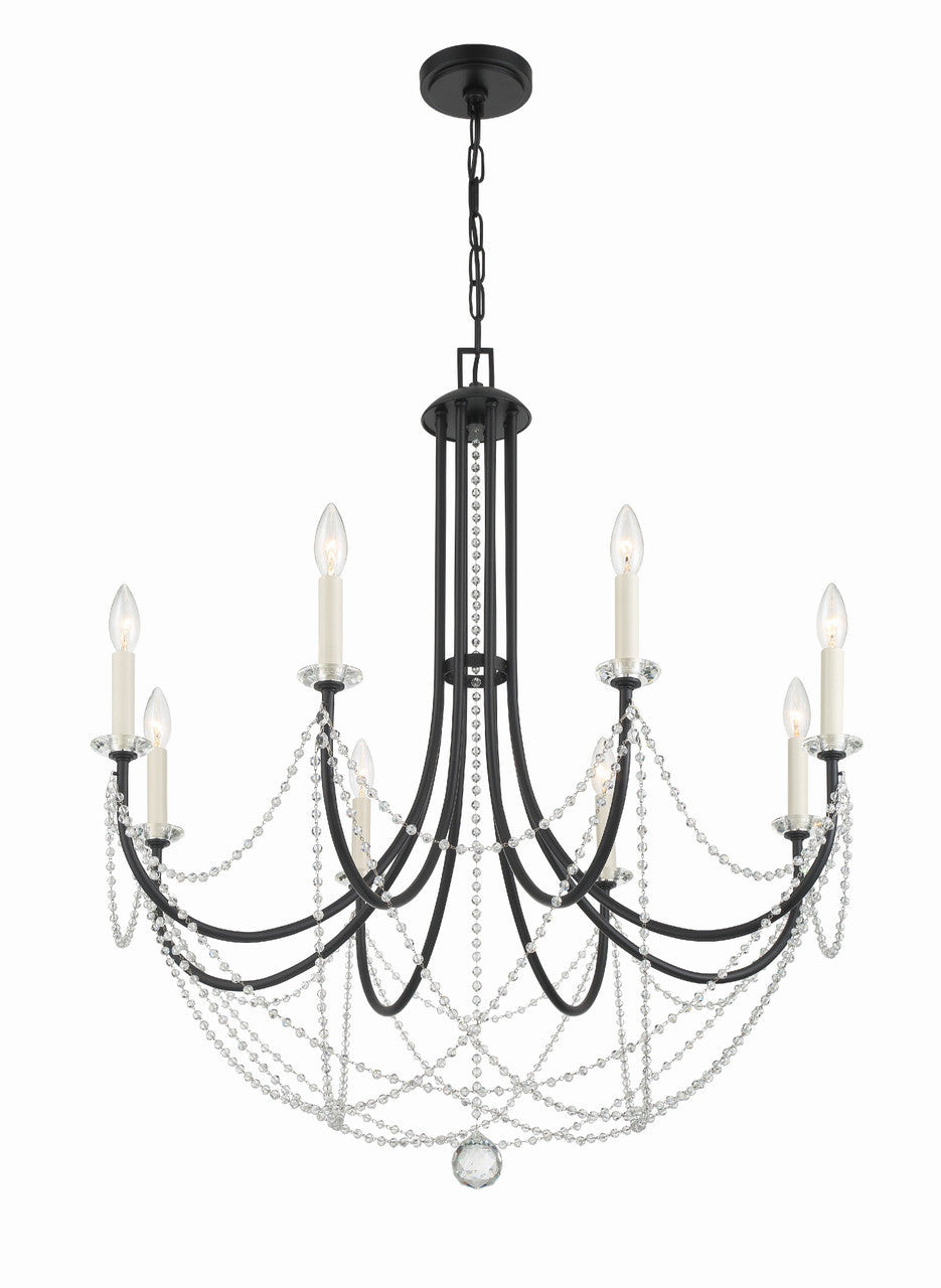 Crystorama Delilah 8 Light Matte Black Chandelier DEL-90808-MK