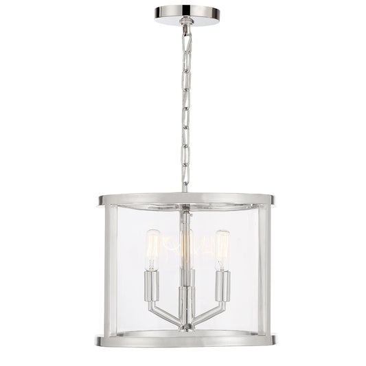 Crystorama Libby Langdon for Crystorama Devon 3 Light Polished Nickel Lantern DEV-B8003-PN