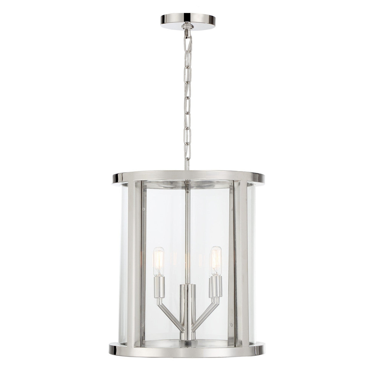 Crystorama Libby Langdon for Crystorama Devon 4 Light Polished Nickel Lantern DEV-B8004-PN