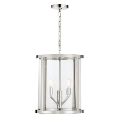 Crystorama Libby Langdon for Crystorama Devon 4 Light Polished Nickel Lantern DEV-B8004-PN