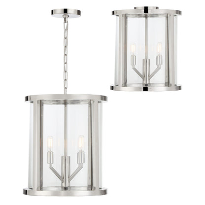 Crystorama Libby Langdon for Crystorama Devon 4 Light Polished Nickel Lantern DEV-B8004-PN