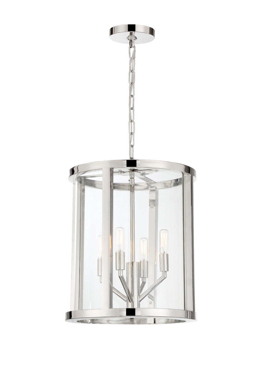 Crystorama Libby Langdon for Crystorama Devon 4 Light Polished Nickel Lantern DEV-B8004-PN