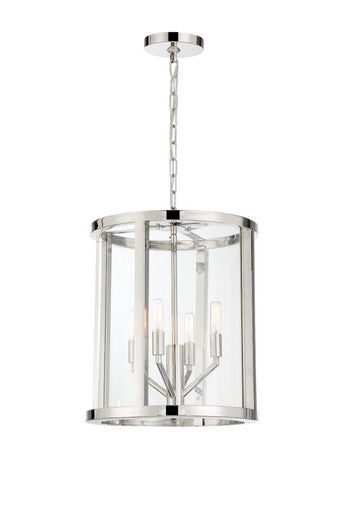 Crystorama Libby Langdon for Crystorama Devon 4 Light Polished Nickel Lantern DEV-B8004-PN