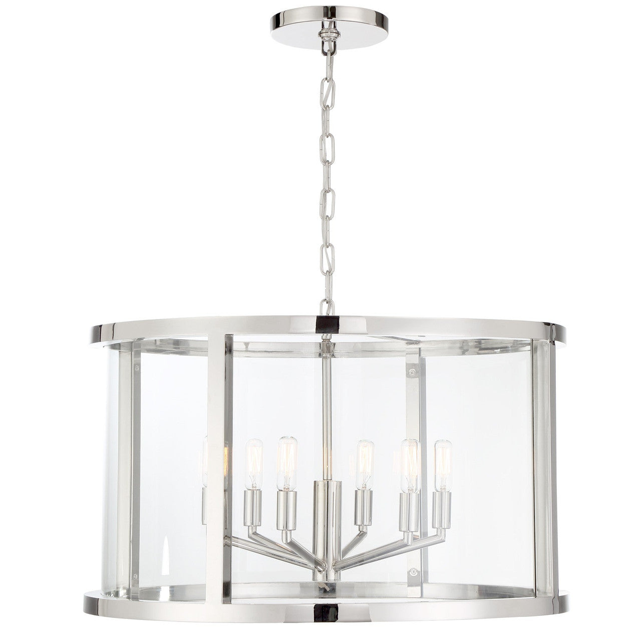 Crystorama Libby Langdon for Crystorama Devon 6 Light Polished Nickel Lantern DEV-B8066-PN