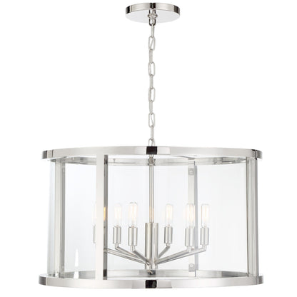 Crystorama Libby Langdon for Crystorama Devon 6 Light Polished Nickel Lantern DEV-B8066-PN