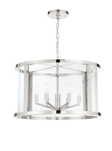 Crystorama Libby Langdon for Crystorama Devon 6 Light Polished Nickel Lantern DEV-B8066-PN