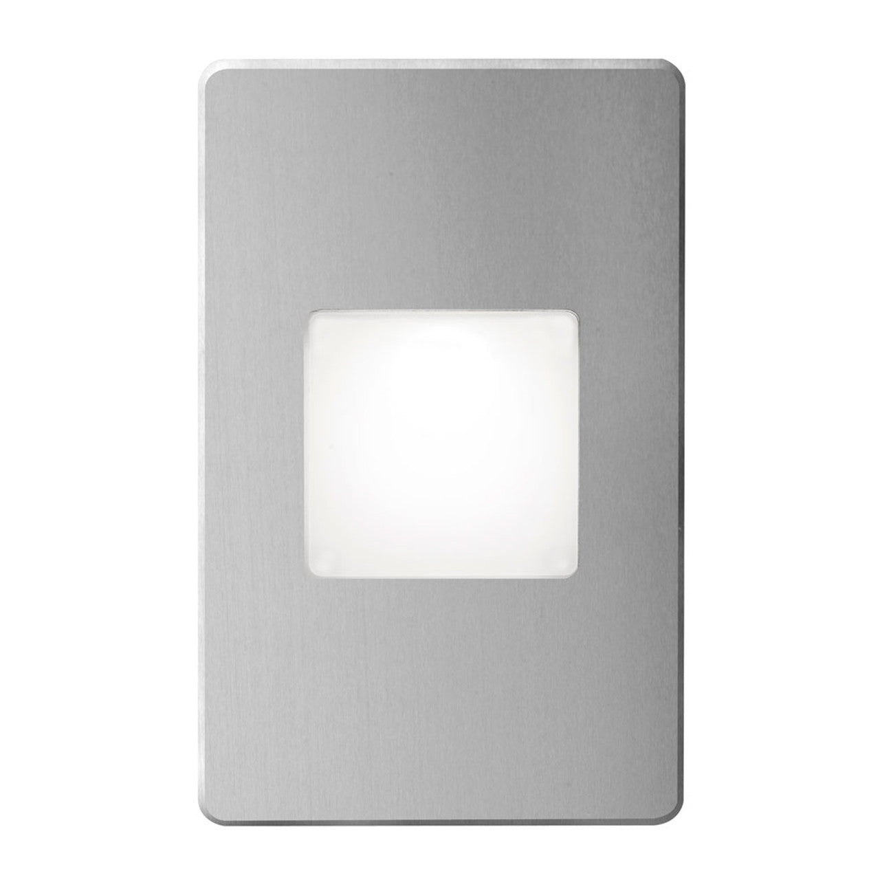 Dainolite 120VAC input, L125mmxW78mmxH37mm, 2700K, 3.3W IP65, Brushed Aluminum Wall LED Light with White Lens. DLEDW-245-BA