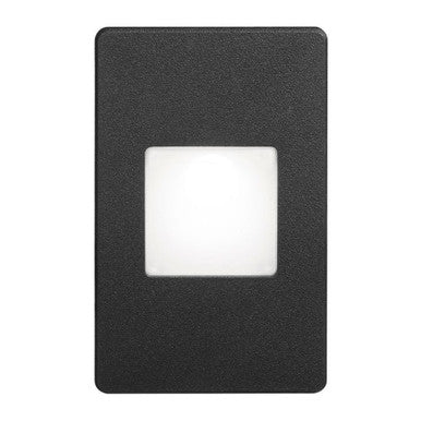 Dainolite 120VAC input, L125mmxW78mmxH37mm, 2700K, 3.3W IP65, Black Wall LED Light with White Lens. DLEDW-245-BK