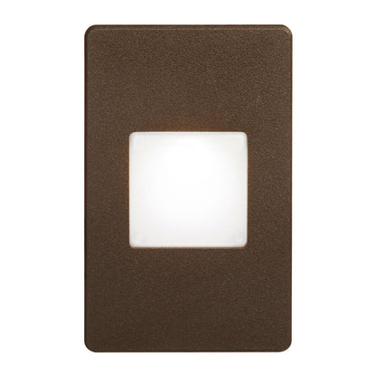 Dainolite 120VAC input, L125mmxW78mmxH37mm, 2700K, 3.3W IP65, Bronze Wall LED Light with White Lens DLEDW-245-BZ